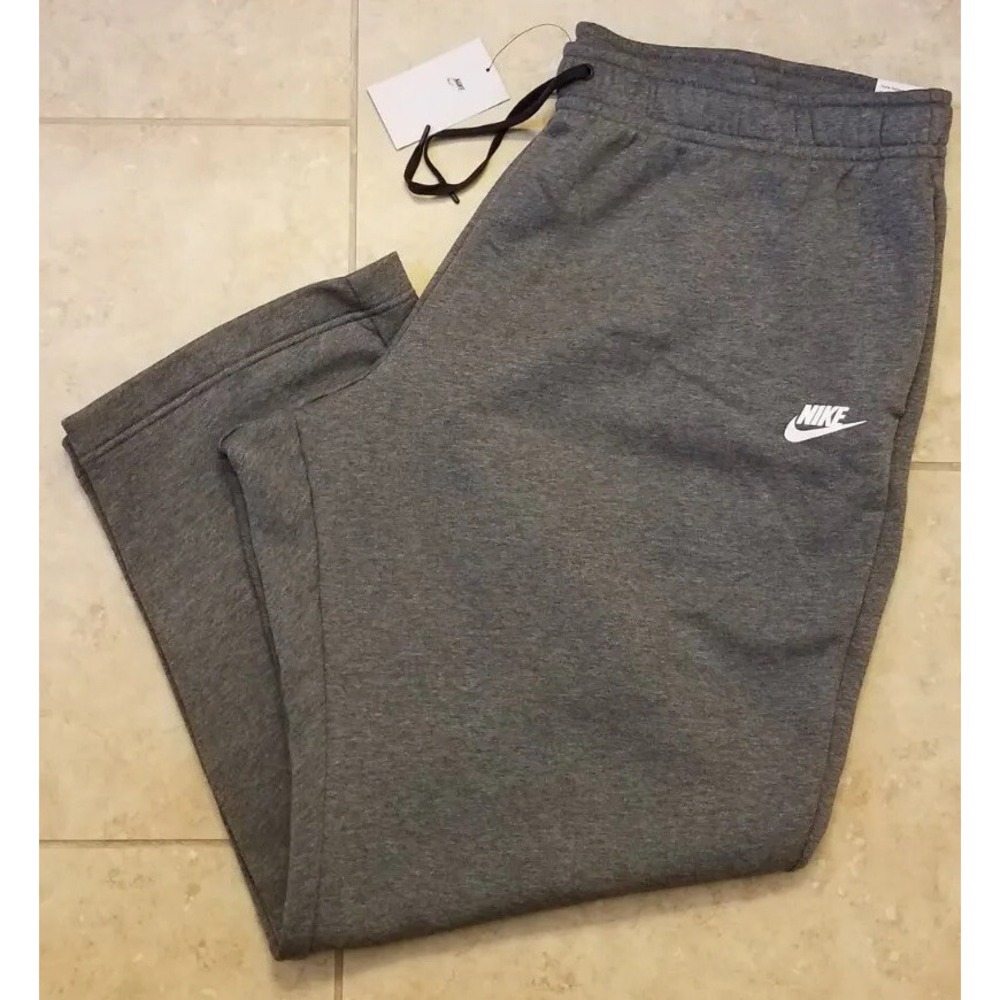 Nike Women Fleece Straight Leg Pants Mid-Rise Sweatpants Grey CJ0414 sz 3X NEW - Picture 1 of 6